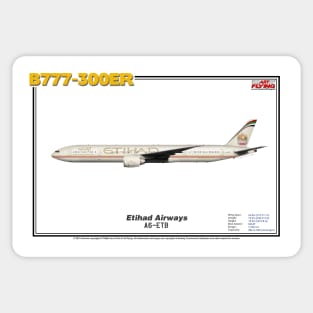 Boeing B777-300ER - Etihad Airways (Art Print) Sticker